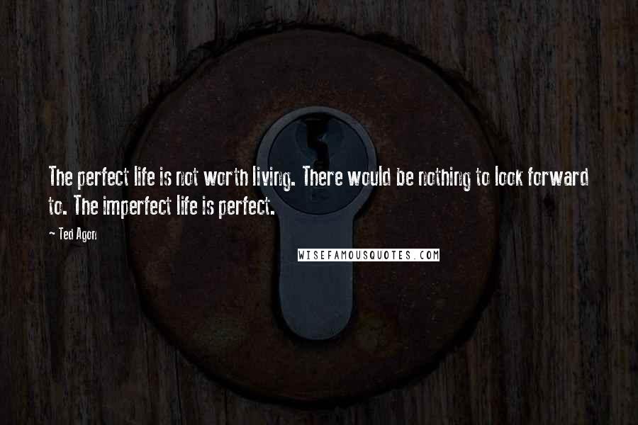 Ted Agon Quotes: The perfect life is not worth living. There would be nothing to look forward to. The imperfect life is perfect.