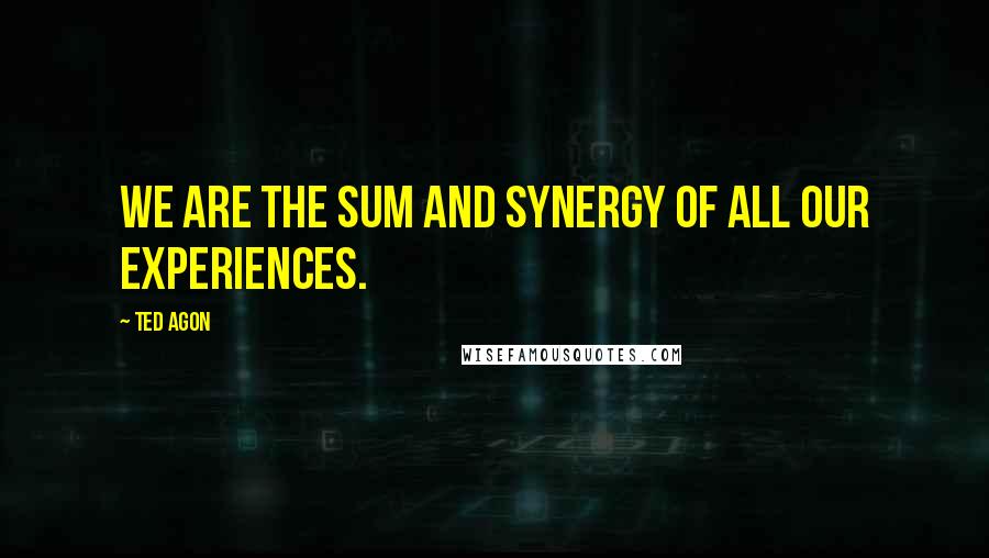 Ted Agon Quotes: We are the sum and synergy of all our experiences.