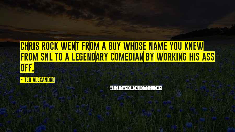 Ted Alexandro Quotes: Chris Rock went from a guy whose name you knew from SNL to a legendary comedian by working his ass off.