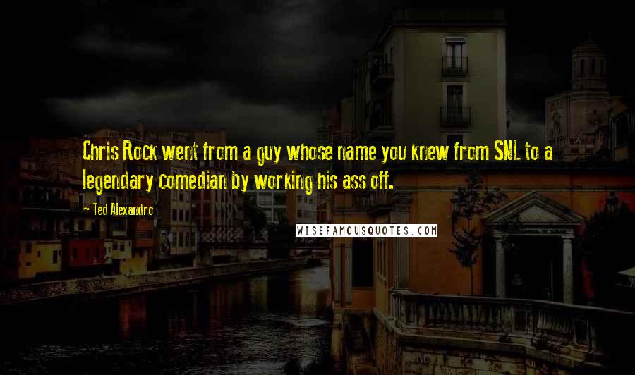 Ted Alexandro Quotes: Chris Rock went from a guy whose name you knew from SNL to a legendary comedian by working his ass off.