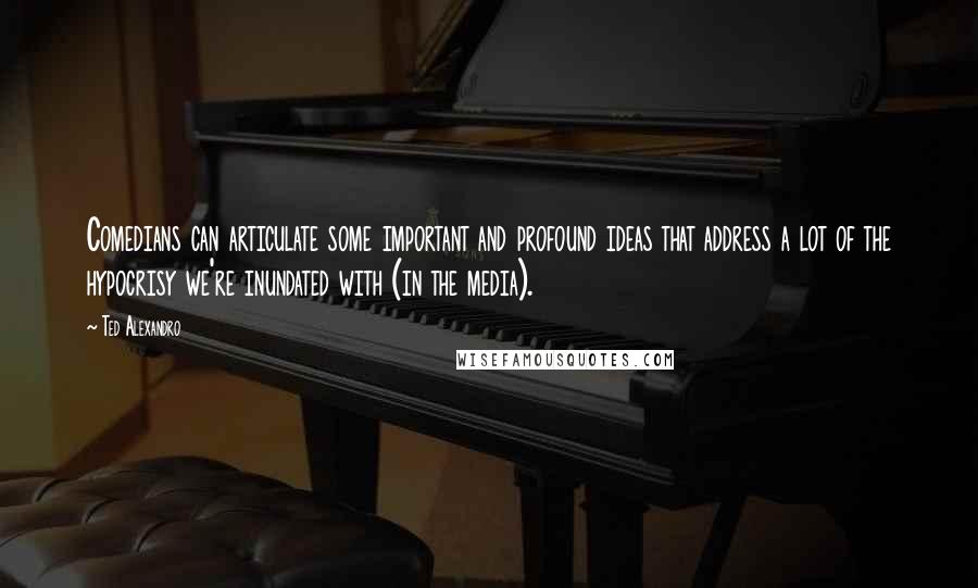 Ted Alexandro Quotes: Comedians can articulate some important and profound ideas that address a lot of the hypocrisy we're inundated with (in the media).