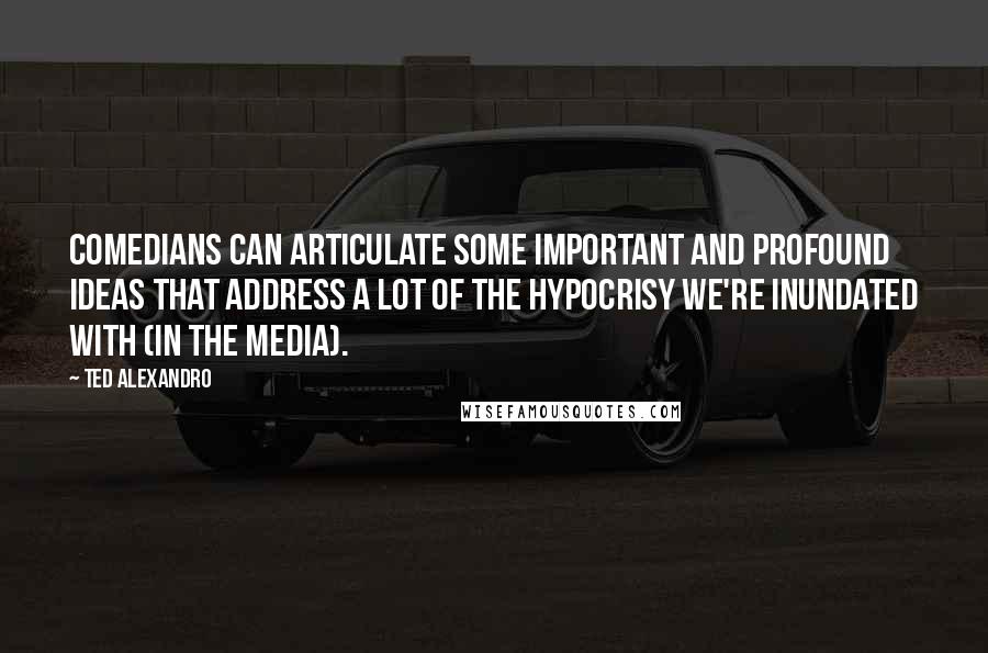 Ted Alexandro Quotes: Comedians can articulate some important and profound ideas that address a lot of the hypocrisy we're inundated with (in the media).