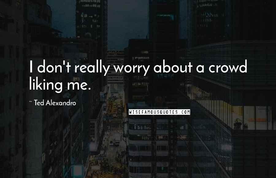 Ted Alexandro Quotes: I don't really worry about a crowd liking me.