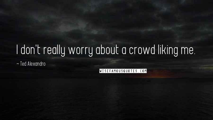 Ted Alexandro Quotes: I don't really worry about a crowd liking me.