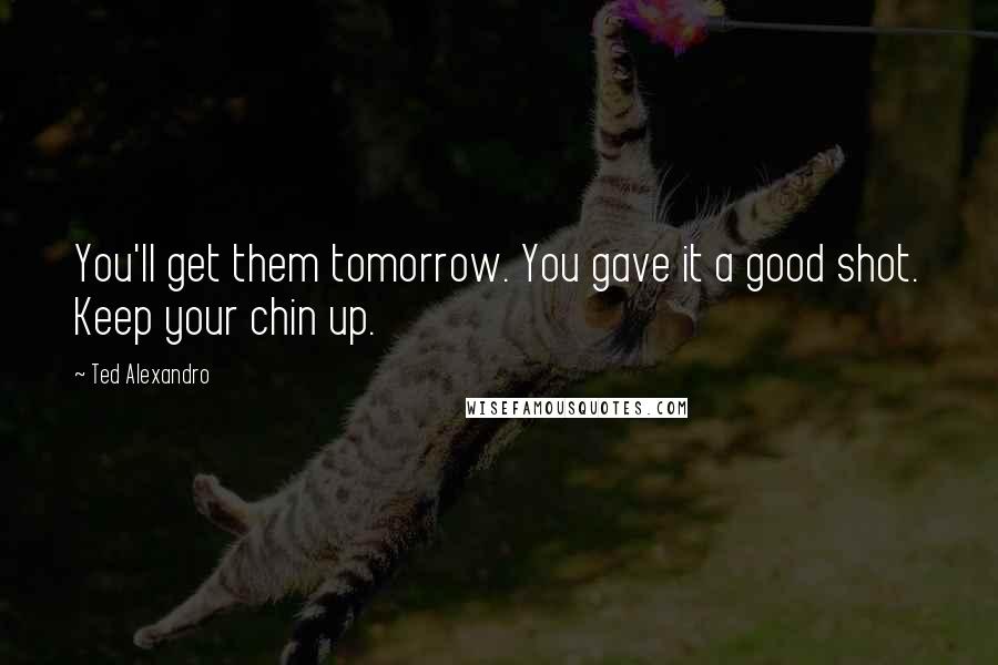 Ted Alexandro Quotes: You'll get them tomorrow. You gave it a good shot. Keep your chin up.