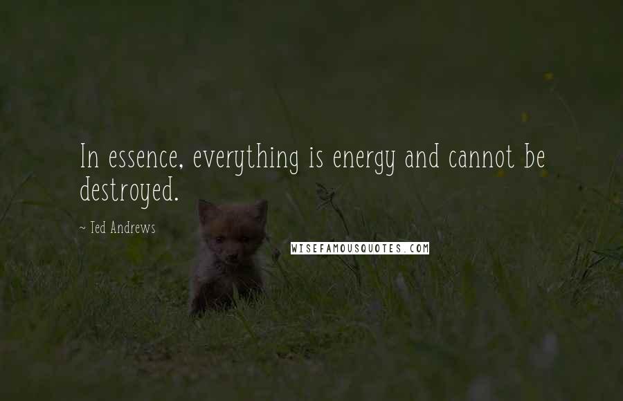 Ted Andrews Quotes: In essence, everything is energy and cannot be destroyed.