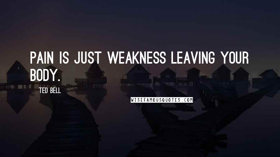 Ted Bell Quotes: Pain is just weakness leaving your body.