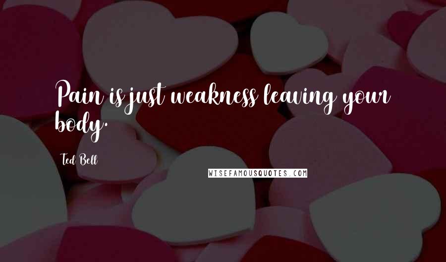 Ted Bell Quotes: Pain is just weakness leaving your body.