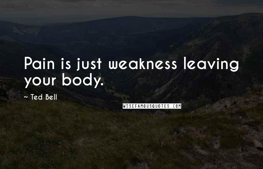 Ted Bell Quotes: Pain is just weakness leaving your body.