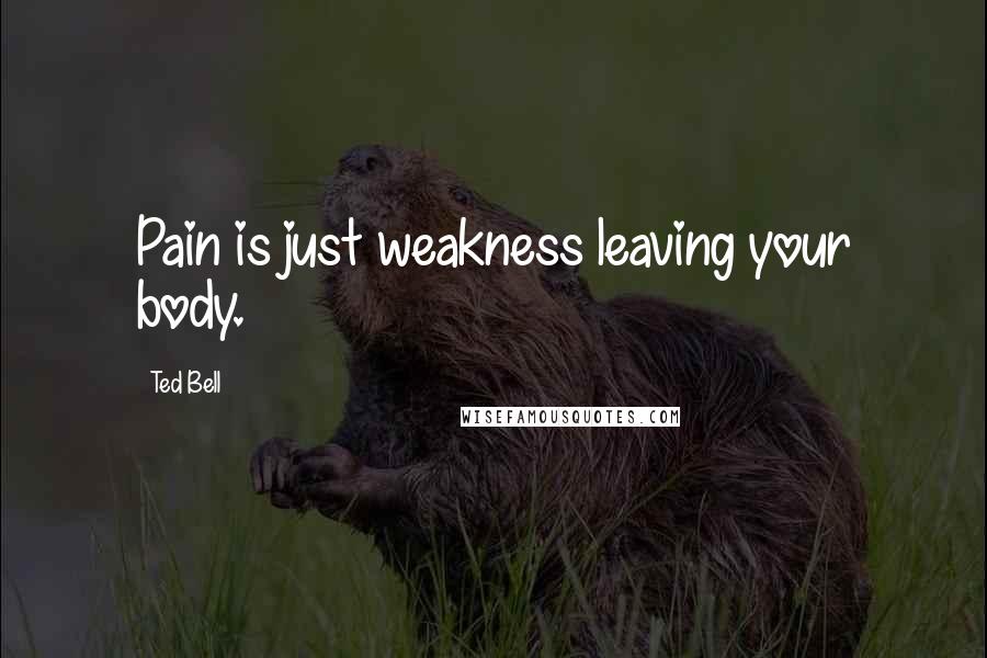 Ted Bell Quotes: Pain is just weakness leaving your body.