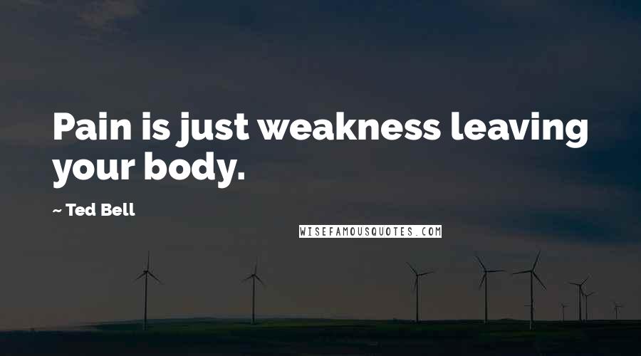 Ted Bell Quotes: Pain is just weakness leaving your body.