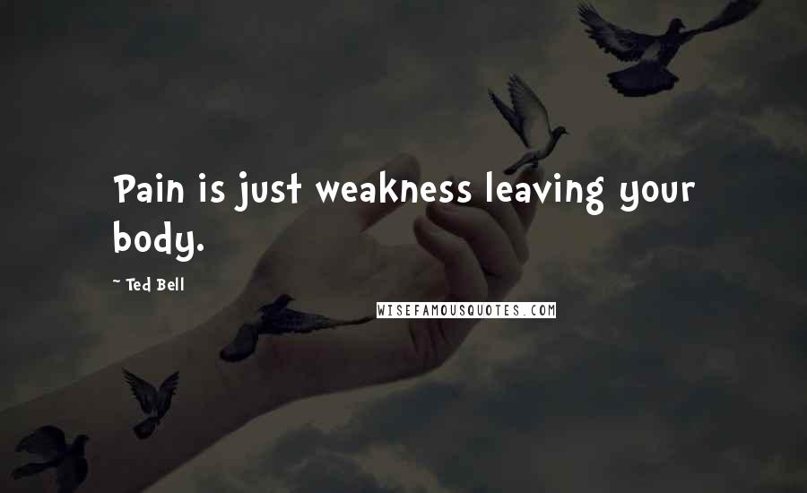 Ted Bell Quotes: Pain is just weakness leaving your body.