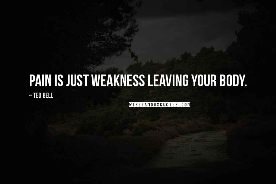 Ted Bell Quotes: Pain is just weakness leaving your body.