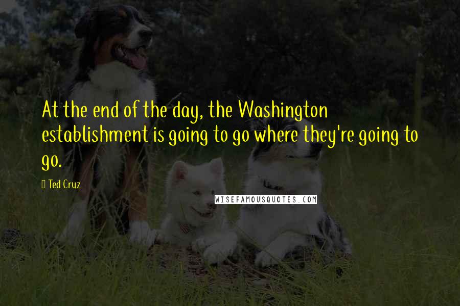 Ted Cruz Quotes: At the end of the day, the Washington establishment is going to go where they're going to go.