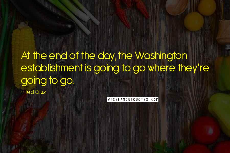 Ted Cruz Quotes: At the end of the day, the Washington establishment is going to go where they're going to go.