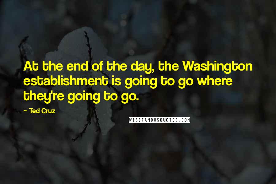 Ted Cruz Quotes: At the end of the day, the Washington establishment is going to go where they're going to go.