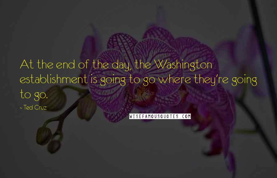 Ted Cruz Quotes: At the end of the day, the Washington establishment is going to go where they're going to go.