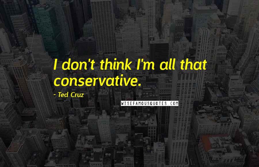 Ted Cruz Quotes: I don't think I'm all that conservative.