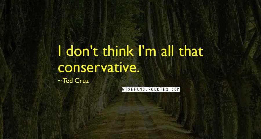 Ted Cruz Quotes: I don't think I'm all that conservative.