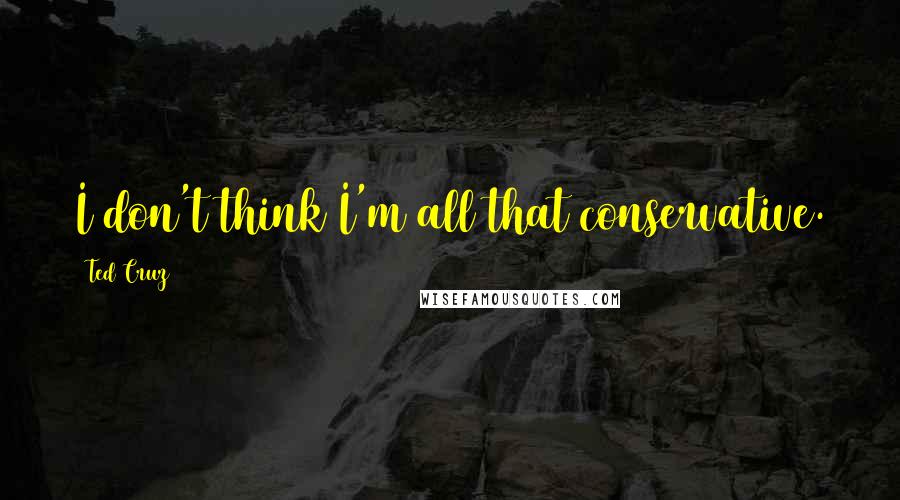 Ted Cruz Quotes: I don't think I'm all that conservative.