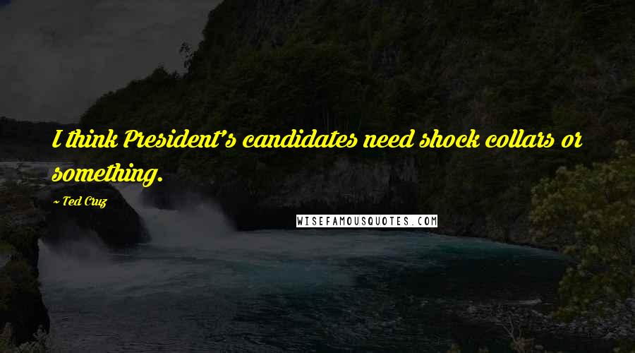 Ted Cruz Quotes: I think President's candidates need shock collars or something.