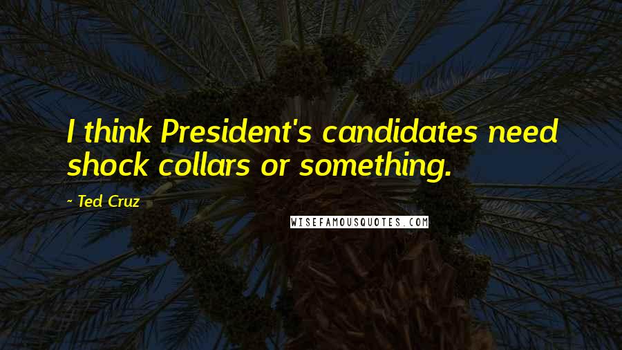 Ted Cruz Quotes: I think President's candidates need shock collars or something.
