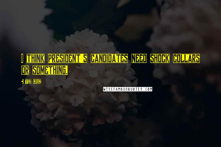 Ted Cruz Quotes: I think President's candidates need shock collars or something.