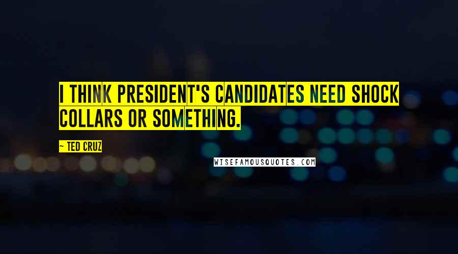 Ted Cruz Quotes: I think President's candidates need shock collars or something.