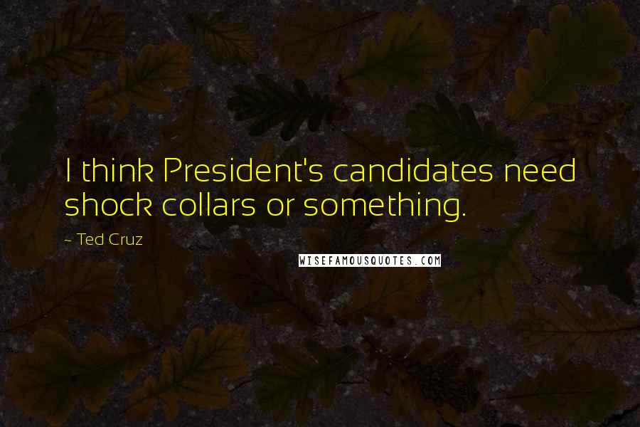Ted Cruz Quotes: I think President's candidates need shock collars or something.