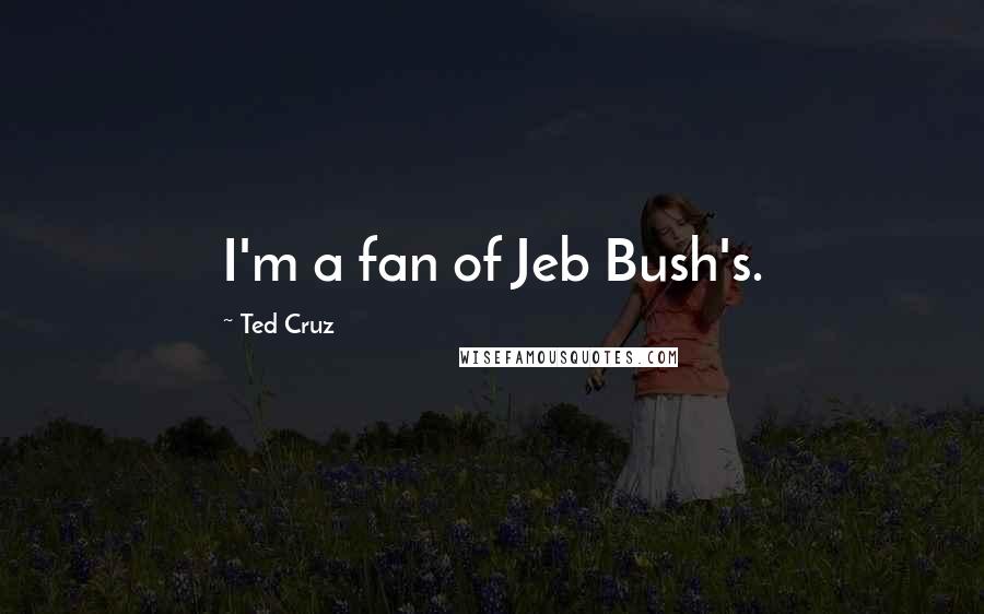 Ted Cruz Quotes: I'm a fan of Jeb Bush's.