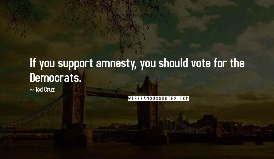 Ted Cruz Quotes: If you support amnesty, you should vote for the Democrats.