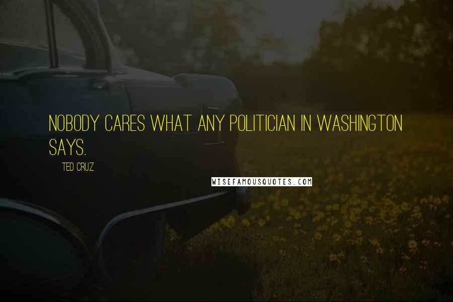 Ted Cruz Quotes: Nobody cares what any politician in Washington says.