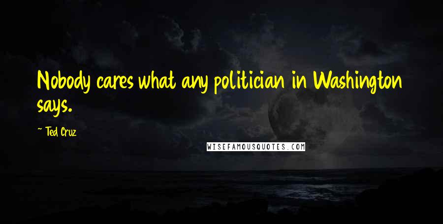 Ted Cruz Quotes: Nobody cares what any politician in Washington says.