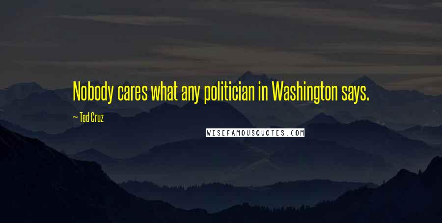 Ted Cruz Quotes: Nobody cares what any politician in Washington says.