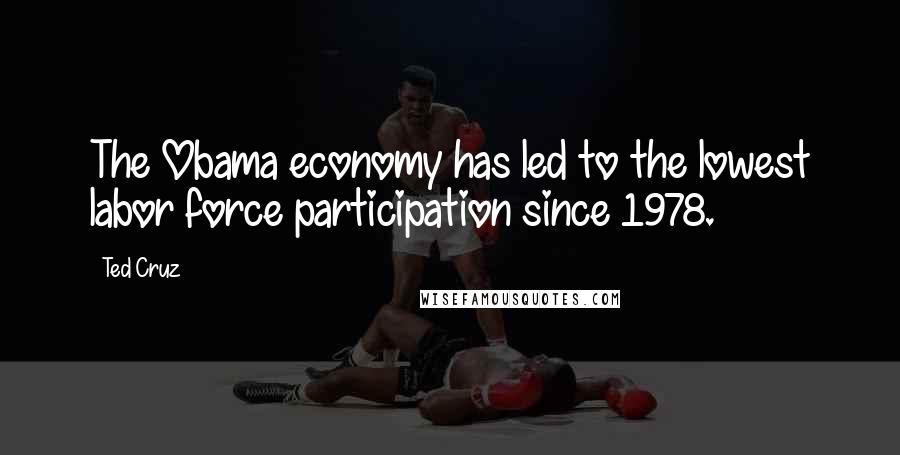 Ted Cruz Quotes: The Obama economy has led to the lowest labor force participation since 1978.