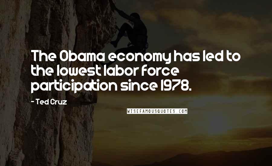 Ted Cruz Quotes: The Obama economy has led to the lowest labor force participation since 1978.