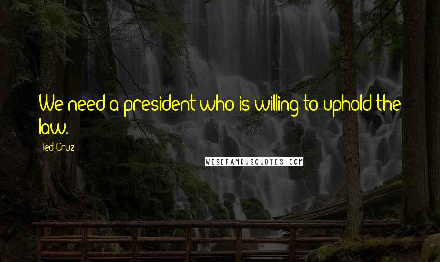 Ted Cruz Quotes: We need a president who is willing to uphold the law.