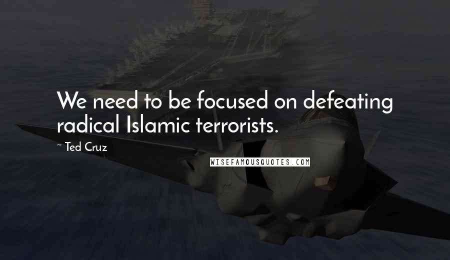 Ted Cruz Quotes: We need to be focused on defeating radical Islamic terrorists.