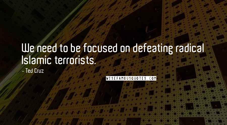 Ted Cruz Quotes: We need to be focused on defeating radical Islamic terrorists.