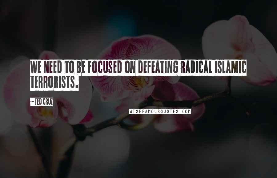 Ted Cruz Quotes: We need to be focused on defeating radical Islamic terrorists.