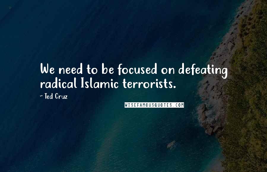 Ted Cruz Quotes: We need to be focused on defeating radical Islamic terrorists.