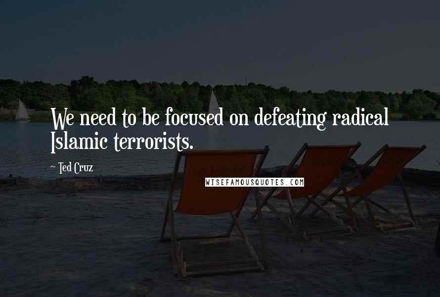 Ted Cruz Quotes: We need to be focused on defeating radical Islamic terrorists.
