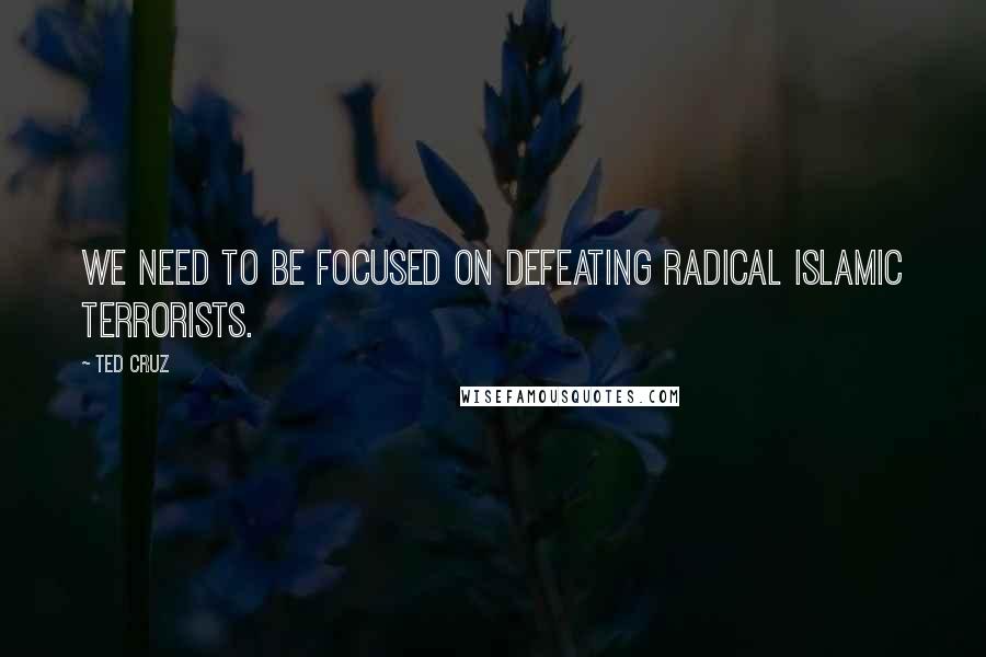 Ted Cruz Quotes: We need to be focused on defeating radical Islamic terrorists.