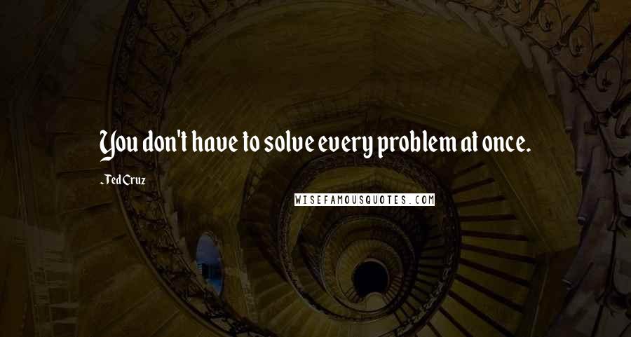 Ted Cruz Quotes: You don't have to solve every problem at once.