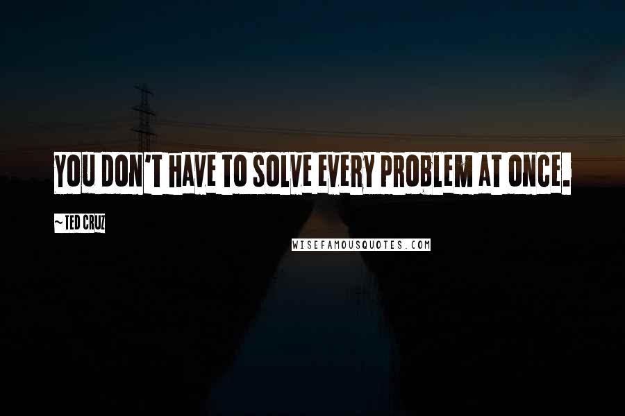 Ted Cruz Quotes: You don't have to solve every problem at once.