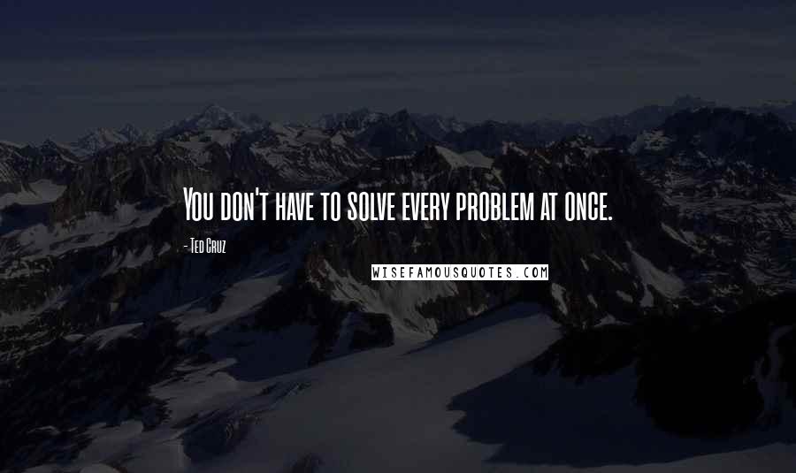 Ted Cruz Quotes: You don't have to solve every problem at once.