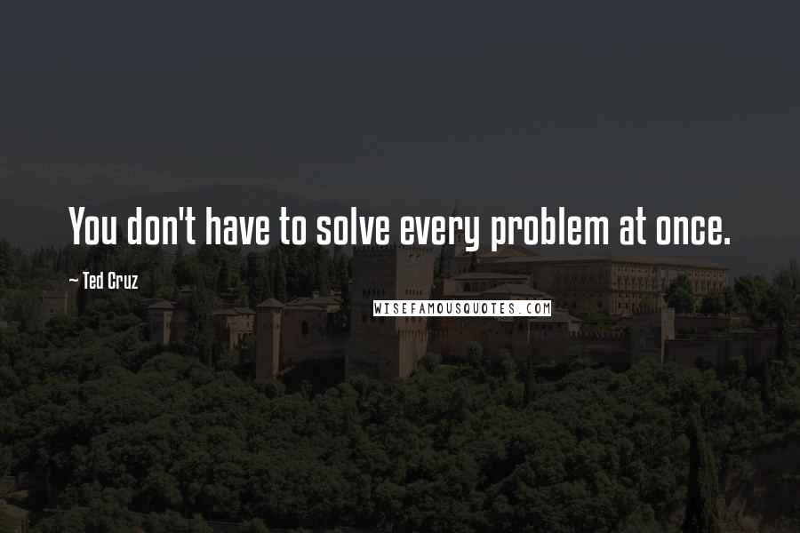 Ted Cruz Quotes: You don't have to solve every problem at once.