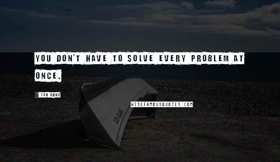 Ted Cruz Quotes: You don't have to solve every problem at once.