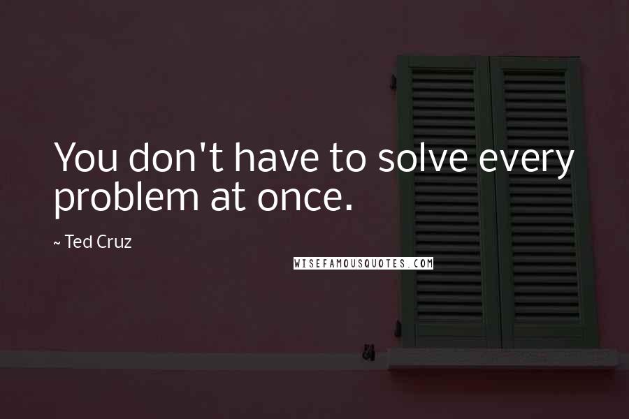 Ted Cruz Quotes: You don't have to solve every problem at once.