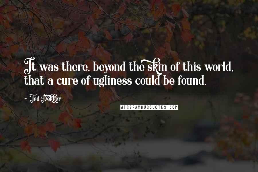 Ted Dekker Quotes: It was there, beyond the skin of this world, that a cure of ugliness could be found.